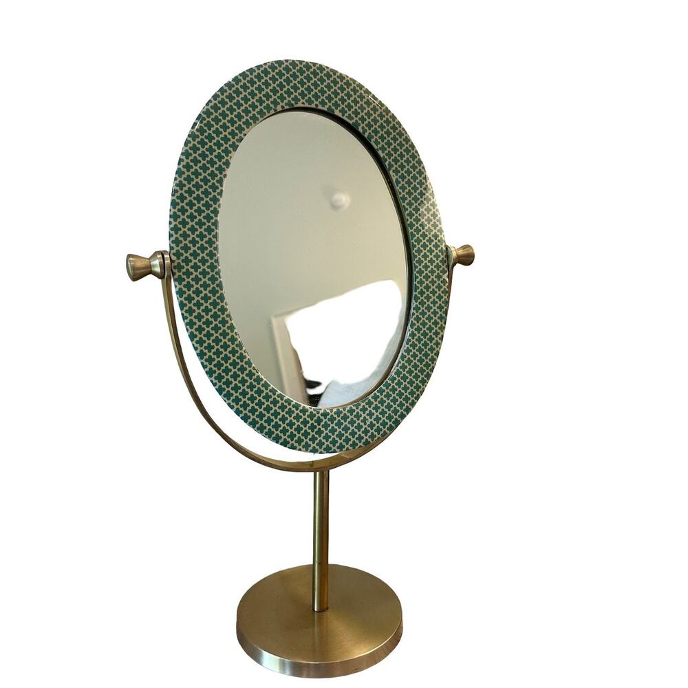 Anthropologie Taiga Mirror Boho Chic Geometric Mosaic Tile Brass Vanity Rare